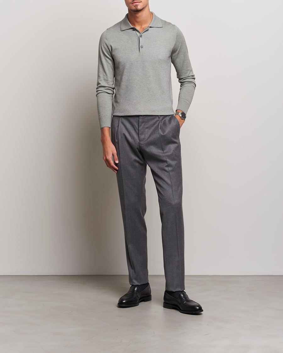Herr | Tröjor | Brioni | Cashmere Blend Long Sleeve Polo Sage
