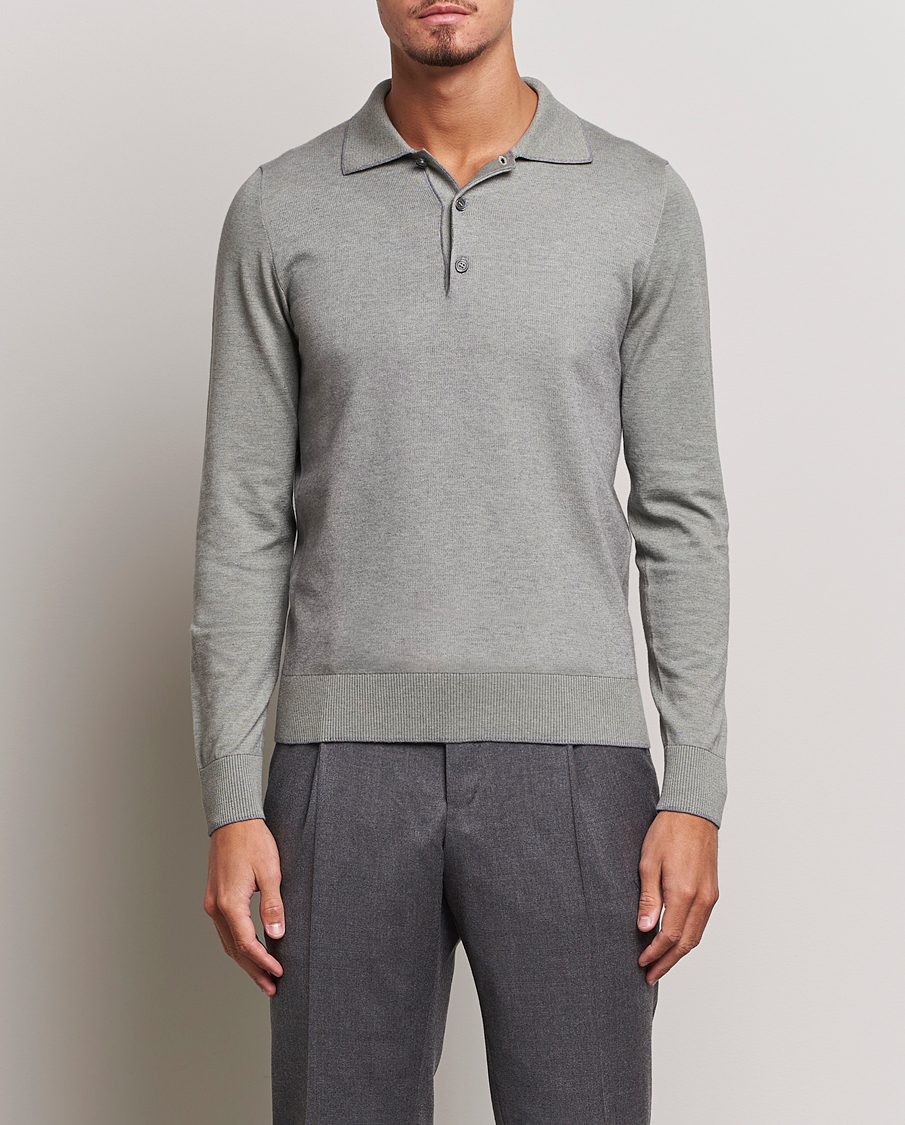 Herr | Tröjor | Brioni | Cashmere Blend Long Sleeve Polo Sage