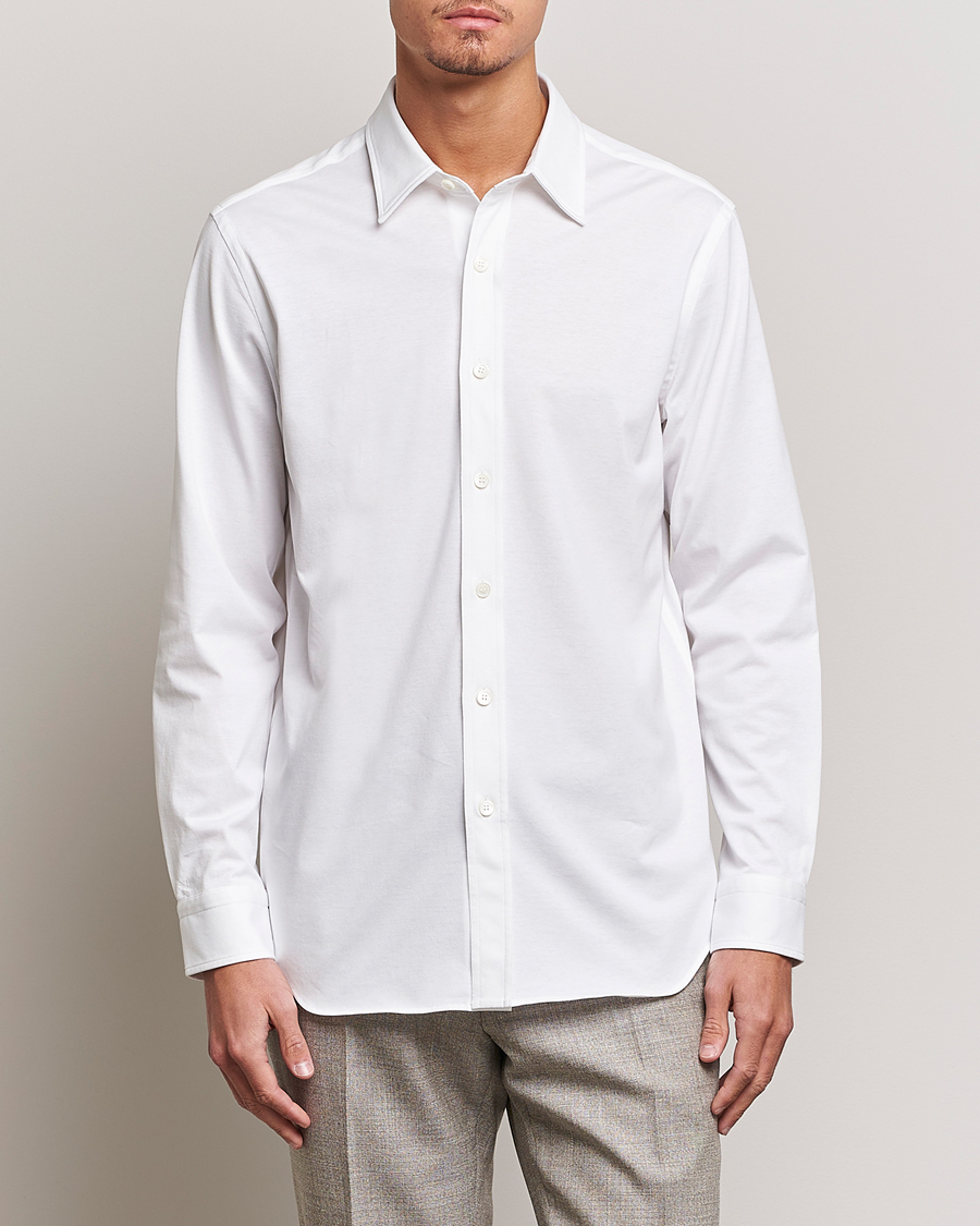 Herr | Pikéskjortor | Brioni | Soft Cotton Jersey Shirt White