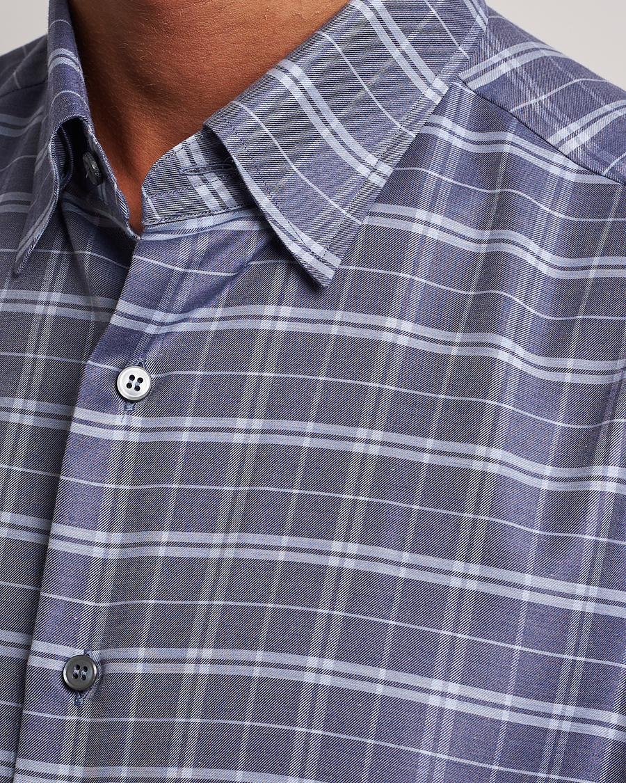 Herr | Skjortor | Brioni | Slim Fit Check Flannel Shirt Dark Blue