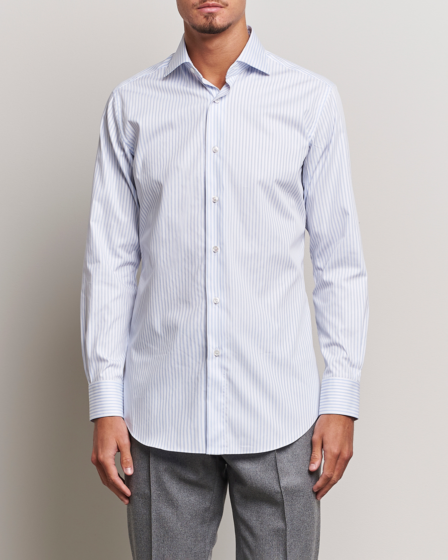 Herr | Skjortor | Brioni | Slim Fit Striped Dress Shirt Light Blue