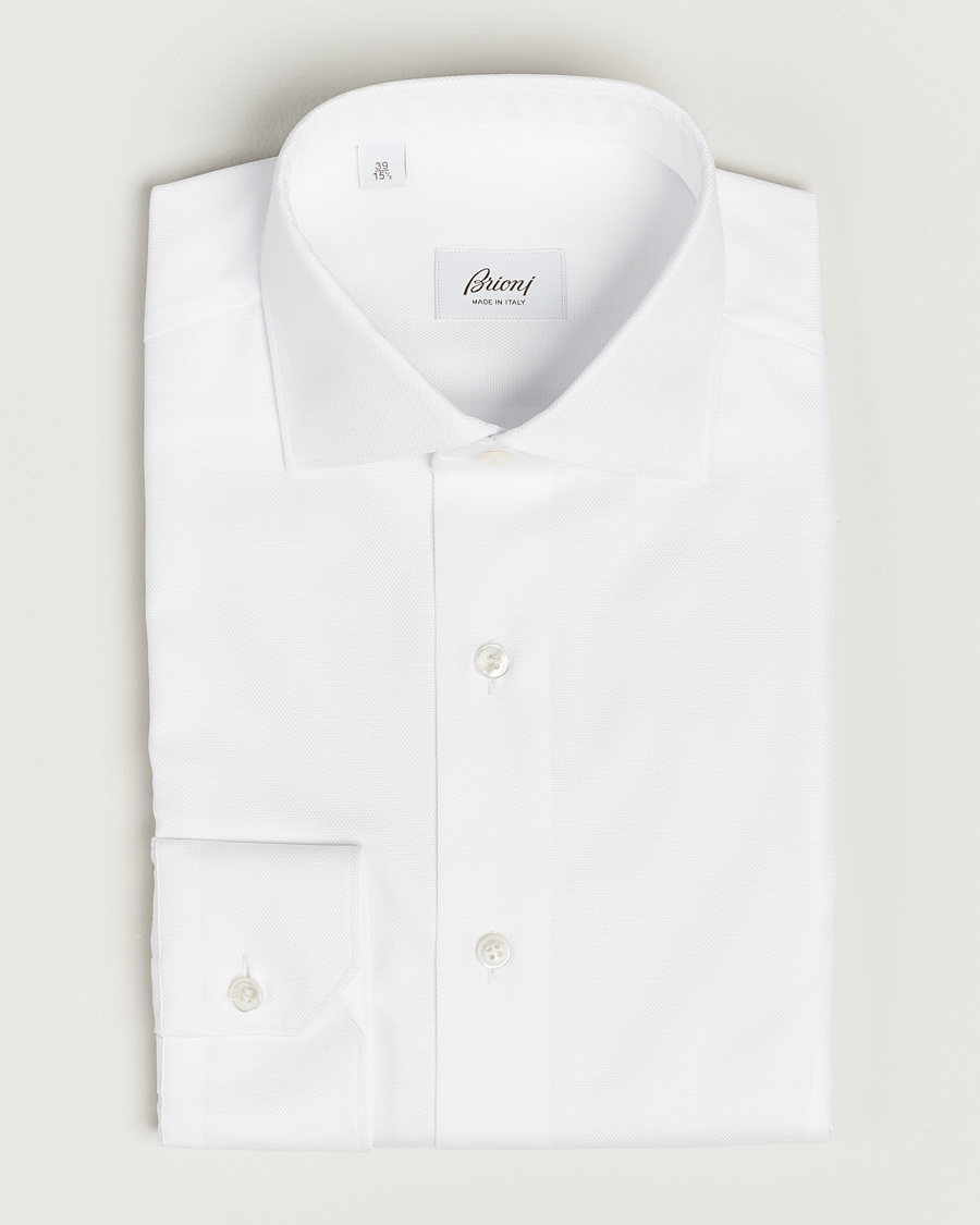 Herr | Skjortor | Brioni | Slim Fit Royal Oxford Dress Shirt White
