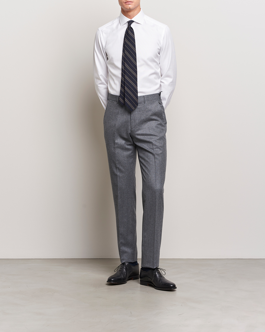 Herr | Skjortor | Brioni | Slim Fit Royal Oxford Dress Shirt White