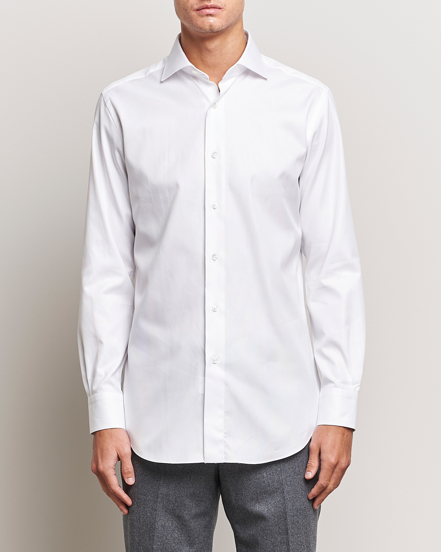 Herr | Skjortor | Brioni | Slim Fit Royal Oxford Dress Shirt White