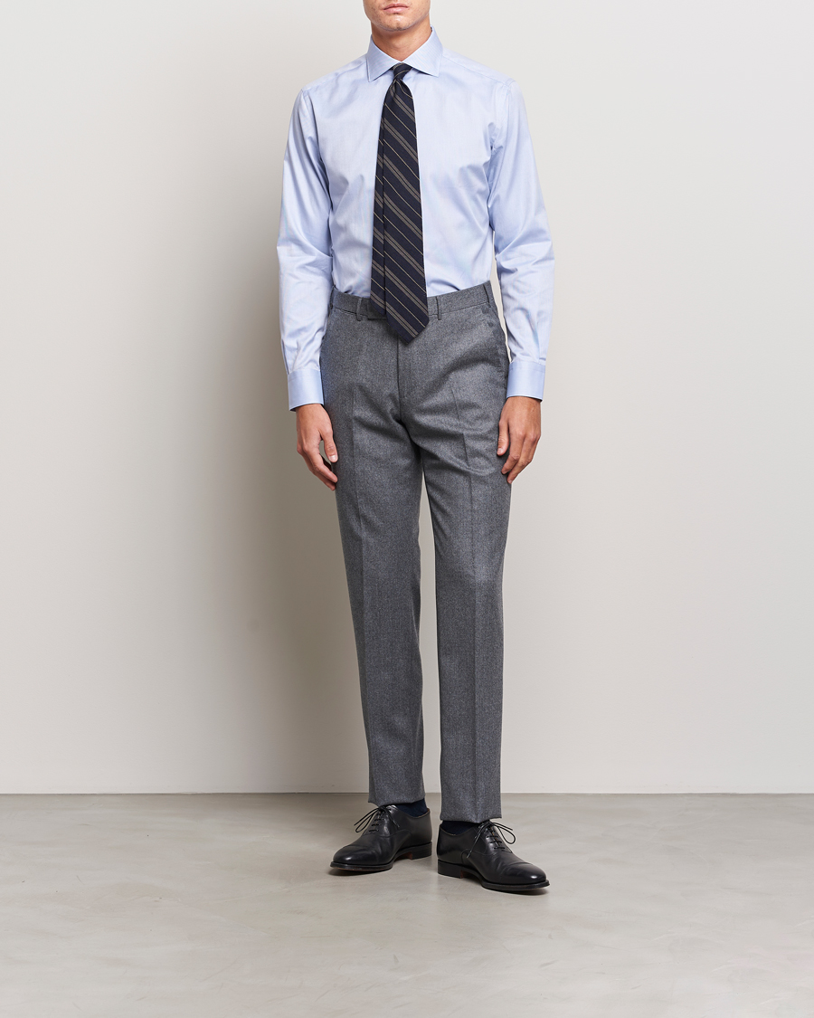 Herr | Skjortor | Brioni | Slim Fit Royal Oxford Dress Shirt Light Blue