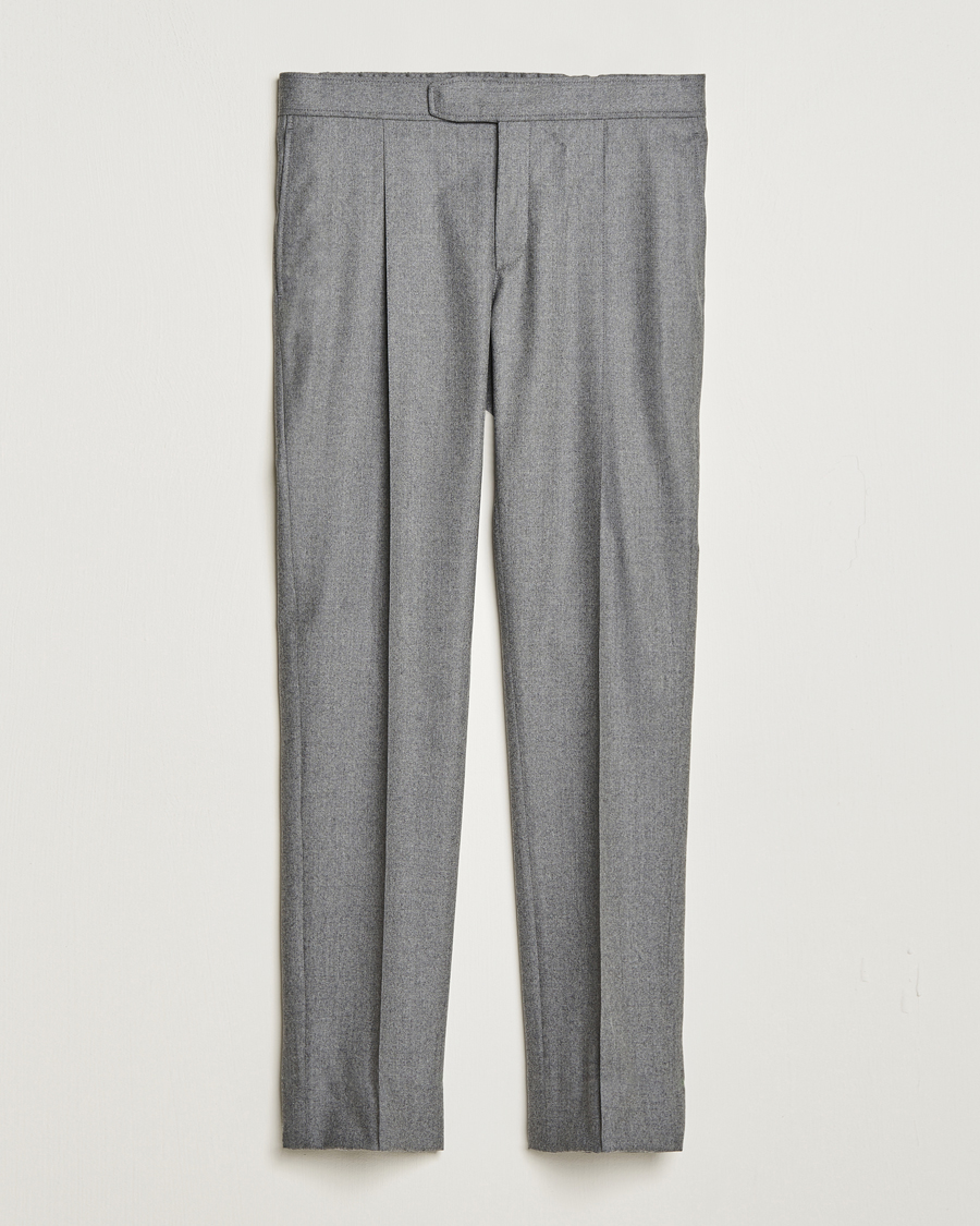 Herr | Brioni | Brioni | Melbourne Drawstring Flannel Trousers Grey Melange