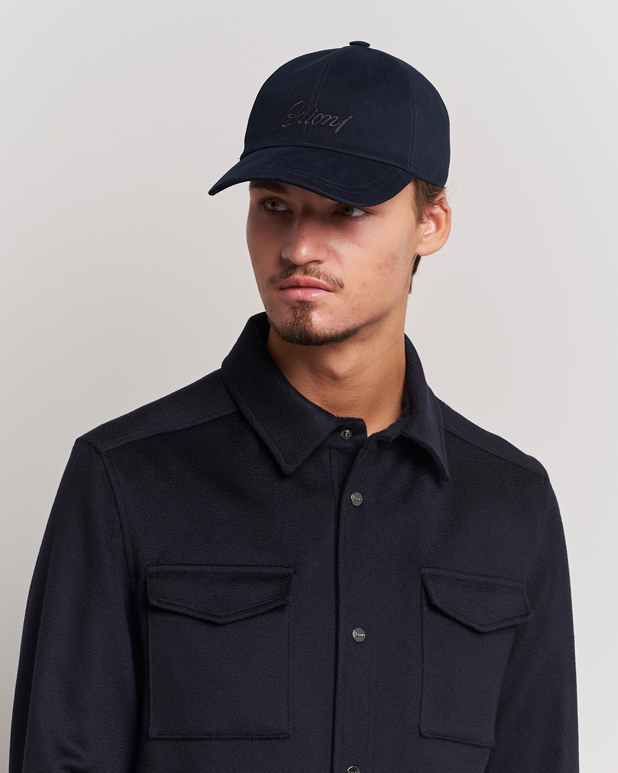 Herr |  | Brioni | Soft Wool Baseball Cap Navy