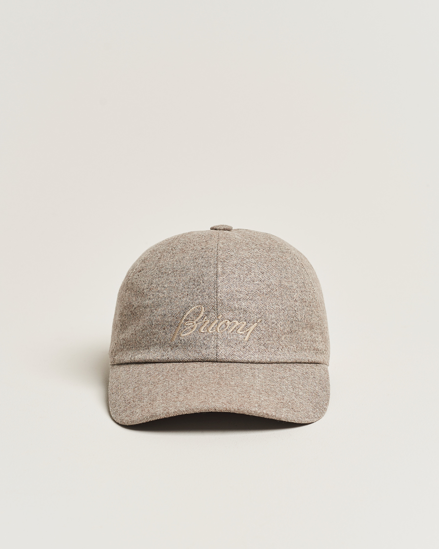 Herr | Brioni | Brioni | Soft Flannel Baseball Cap Beige Melange