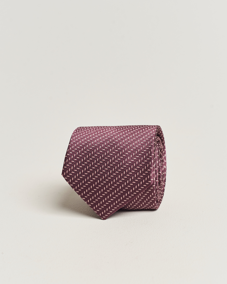 Herr | Brioni Zig Zag Jacuqard Silk Tie Burgundy | Brioni | Zig Zag Jacuqard Silk Tie Burgundy