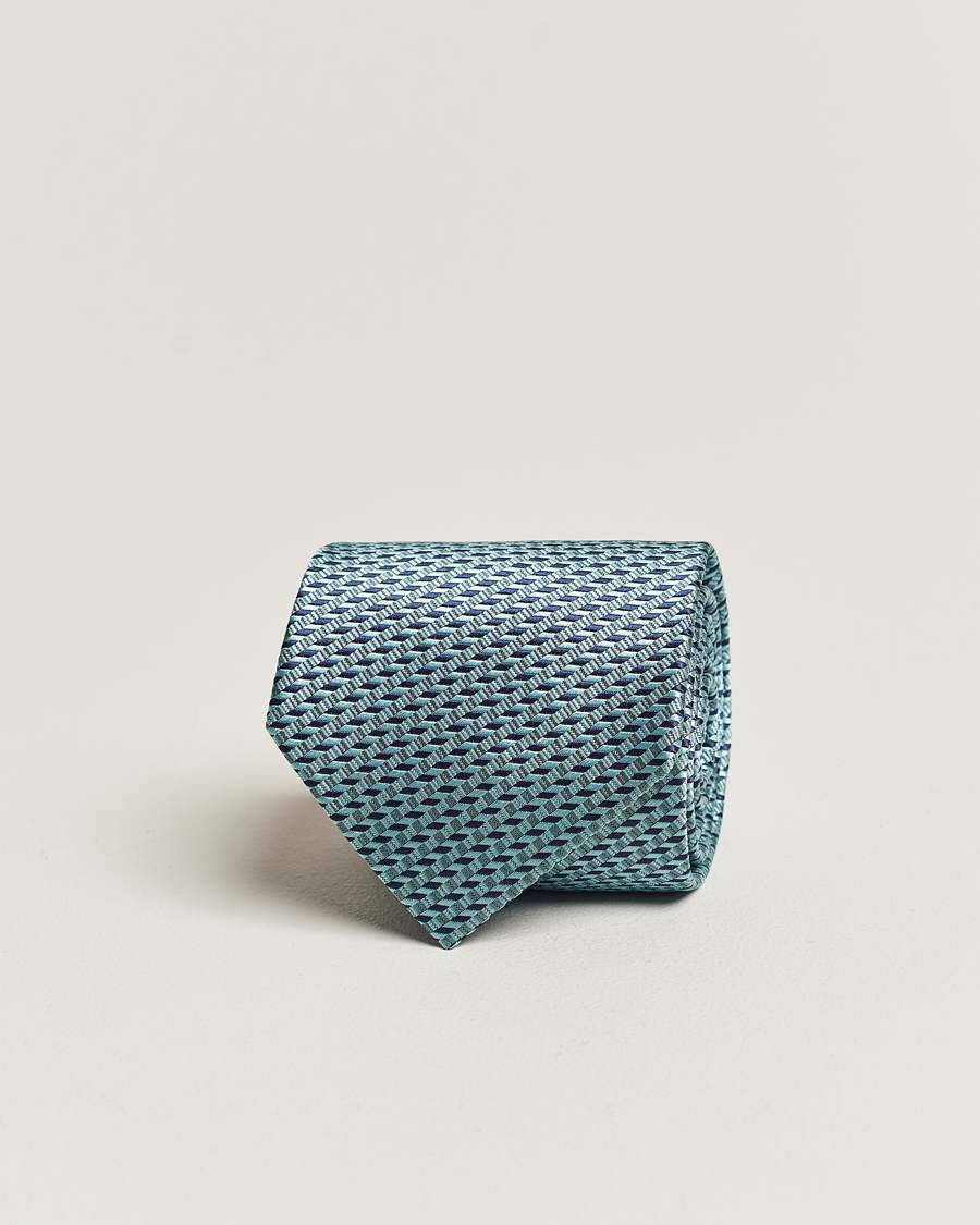 Herr | Brioni | Brioni | Geometrical Jacquard Silk Tie Teal