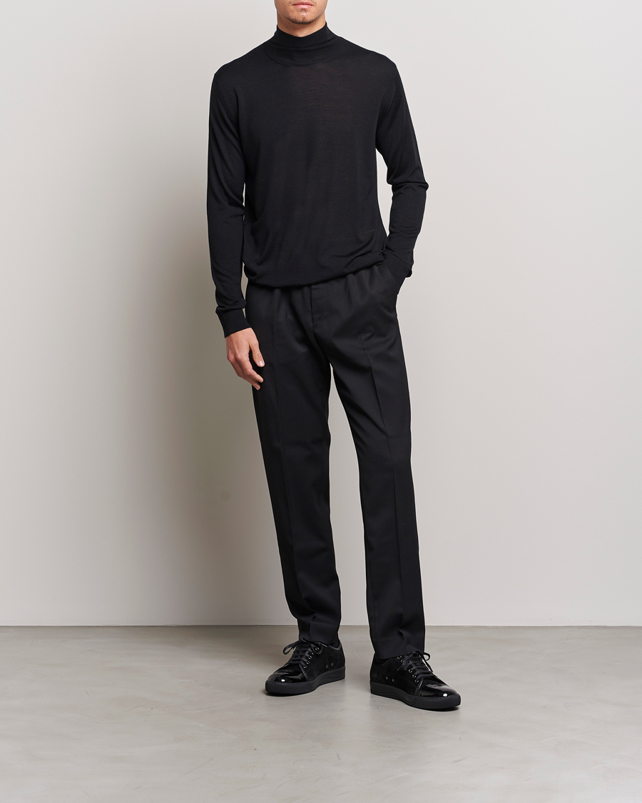 Herr | Tröjor | Lanvin | Wool/Silk Rollneck Black