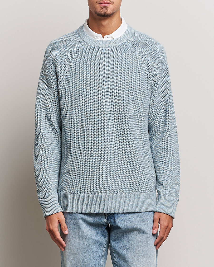 Herr | Tröjor | NN07 | Jacobo Organic Cotton Knitted Sweater Ashley Blue Mel