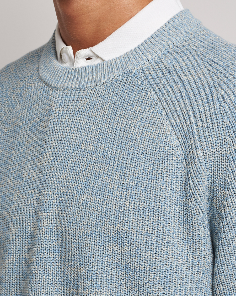 Herr | Tröjor | NN07 | Jacobo Organic Cotton Knitted Sweater Ashley Blue Mel