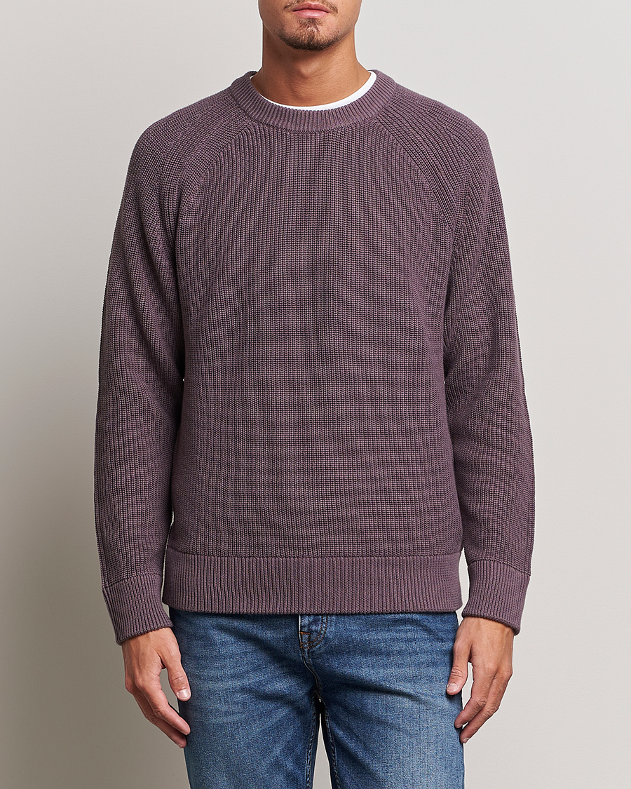 Herr | NN07 | NN07 | Jacobo Organic Cotton Knitted Sweater Purple Brown