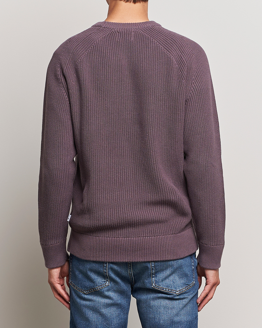Herr | Tröjor | NN07 | Jacobo Organic Cotton Knitted Sweater Purple Brown