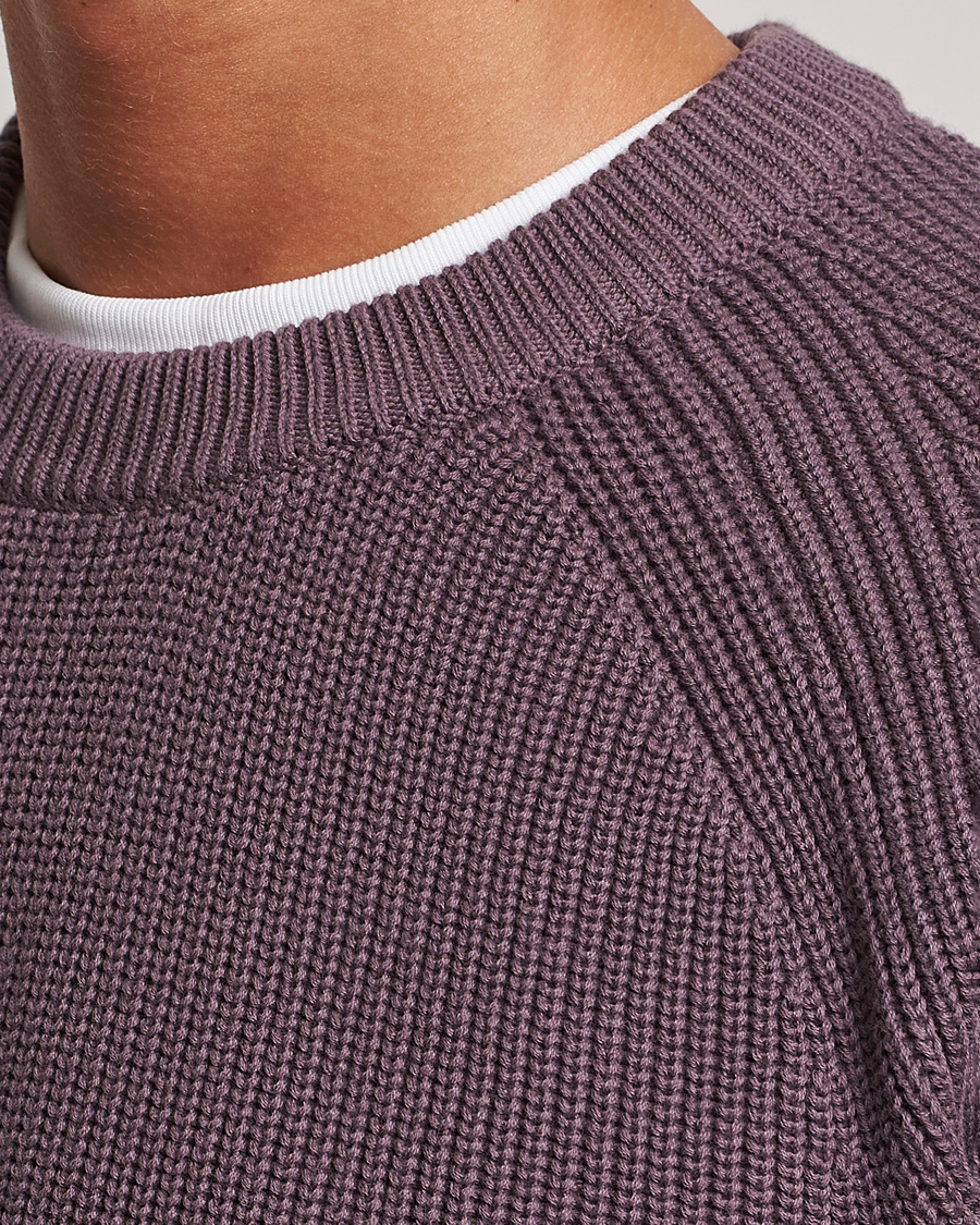 Herr | Tröjor | NN07 | Jacobo Organic Cotton Knitted Sweater Purple Brown