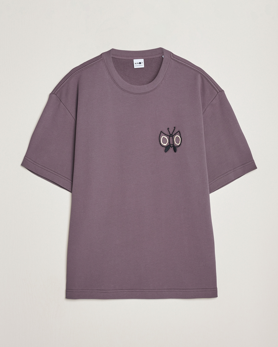 Herr | T-Shirts | NN07 | Alan Heavy T-Shirt Purple Brown