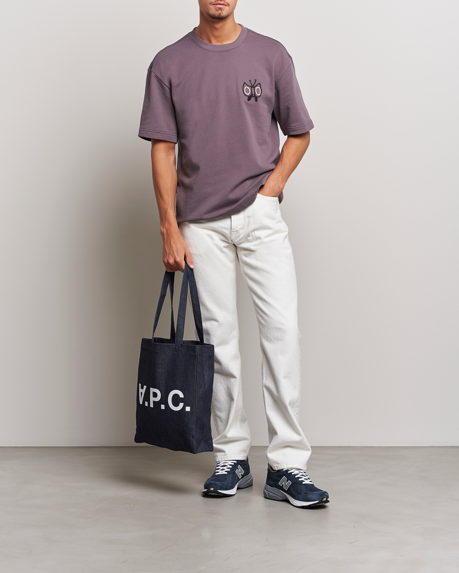 Herr | T-Shirts | NN07 | Alan Heavy T-Shirt Purple Brown