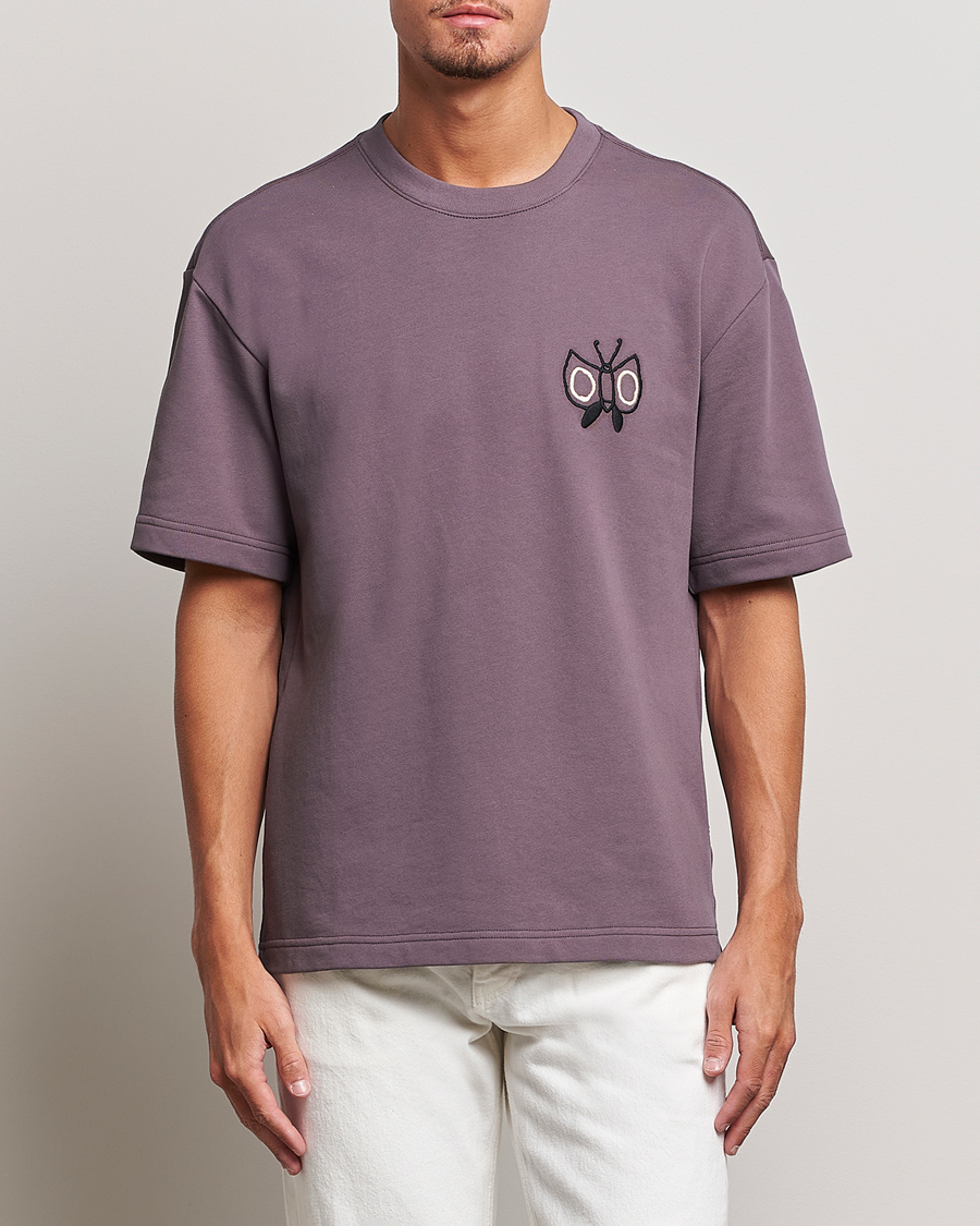 Herr | T-Shirts | NN07 | Alan Heavy T-Shirt Purple Brown