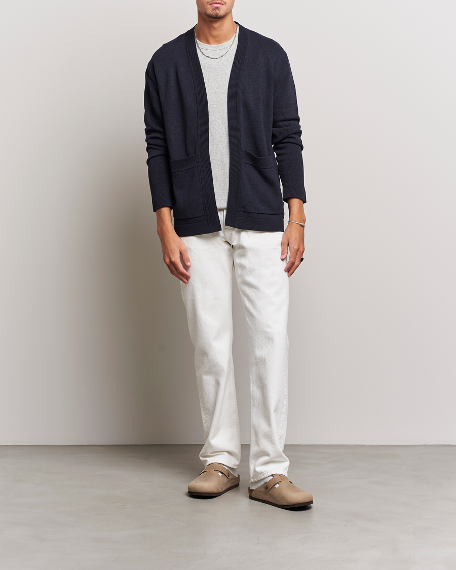 Herr | Tröjor | NN07 | Bradley Cotton Cardigan Navy