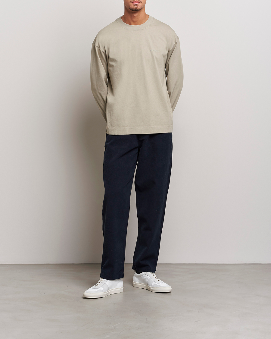 Herr | T-Shirts | NN07 | Benja Pima Cotton Long Sleeve T-Shirt London Fog