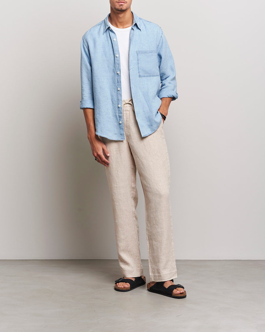 Herr | Skjortor | NN07 | Quinn Linen Shirt Light Indigo