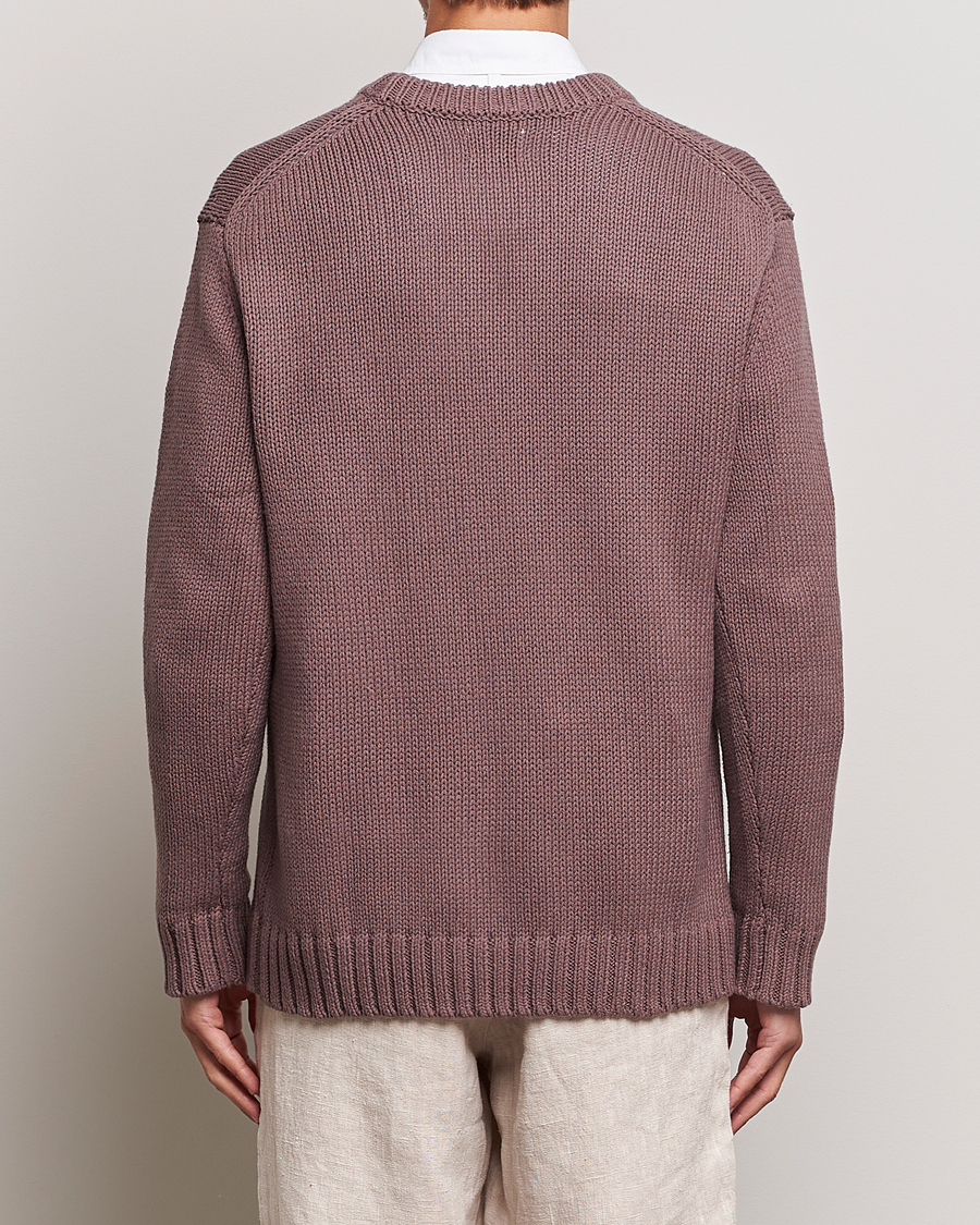 Herr | Tröjor | NN07 | Jasper Knitted Cotton Sweatshirt Purple Brown