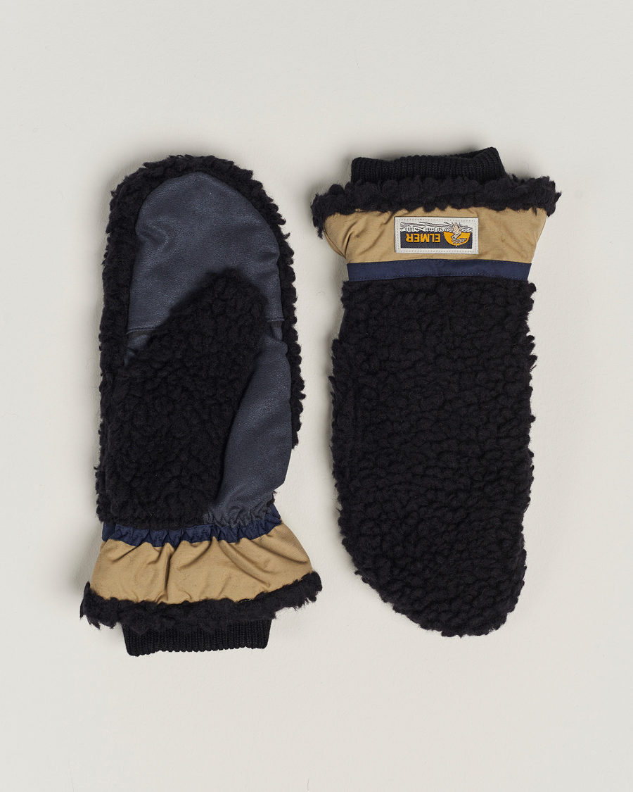 Herr | Elmer by Swany Miyo Wool Teddy Mittens Black | Elmer by Swany | Miyo Wool Teddy Mittens Black