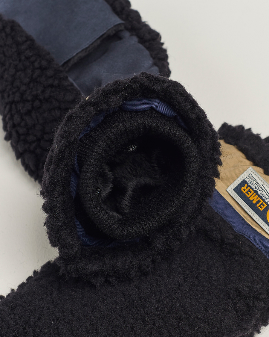 Herr | Elmer by Swany Miyo Wool Teddy Mittens Black | Elmer by Swany | Miyo Wool Teddy Mittens Black