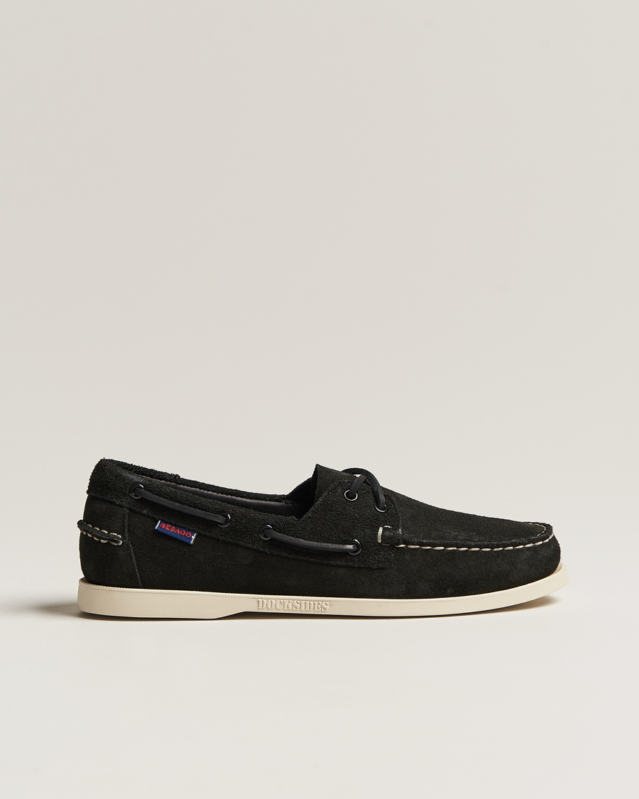Herr | Seglarskor | Sebago | Docksides Suede Boat Shoe Black