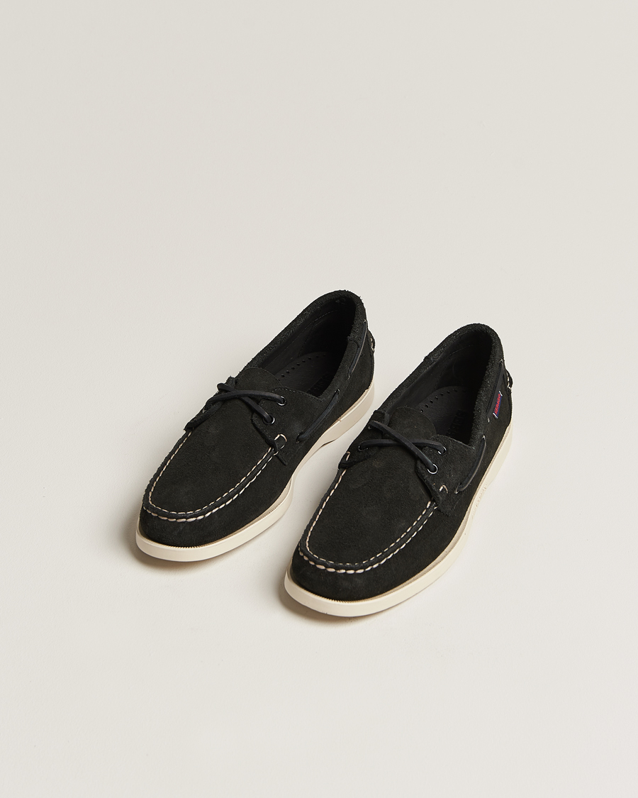 Herr | Skor | Sebago | Docksides Suede Boat Shoe Black