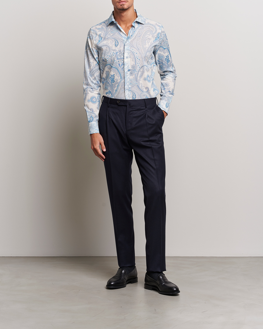 Herr | Skjortor | Etro | Slim Fit Paisley Shirt Azzurro