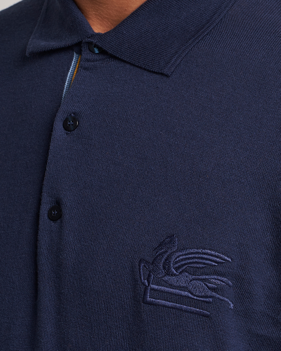 Herr | Pikéer | Etro | Cotton/Cashmere Polo Navy