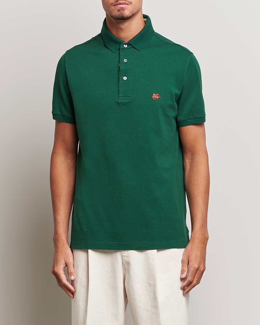 Herr |  | Etro | Short Sleeve Contrast Polo Dark Green
