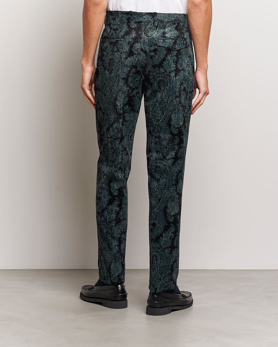 Herr | Byxor | Etro | Tailored Paisley Corduroy Trousers Dark Blue