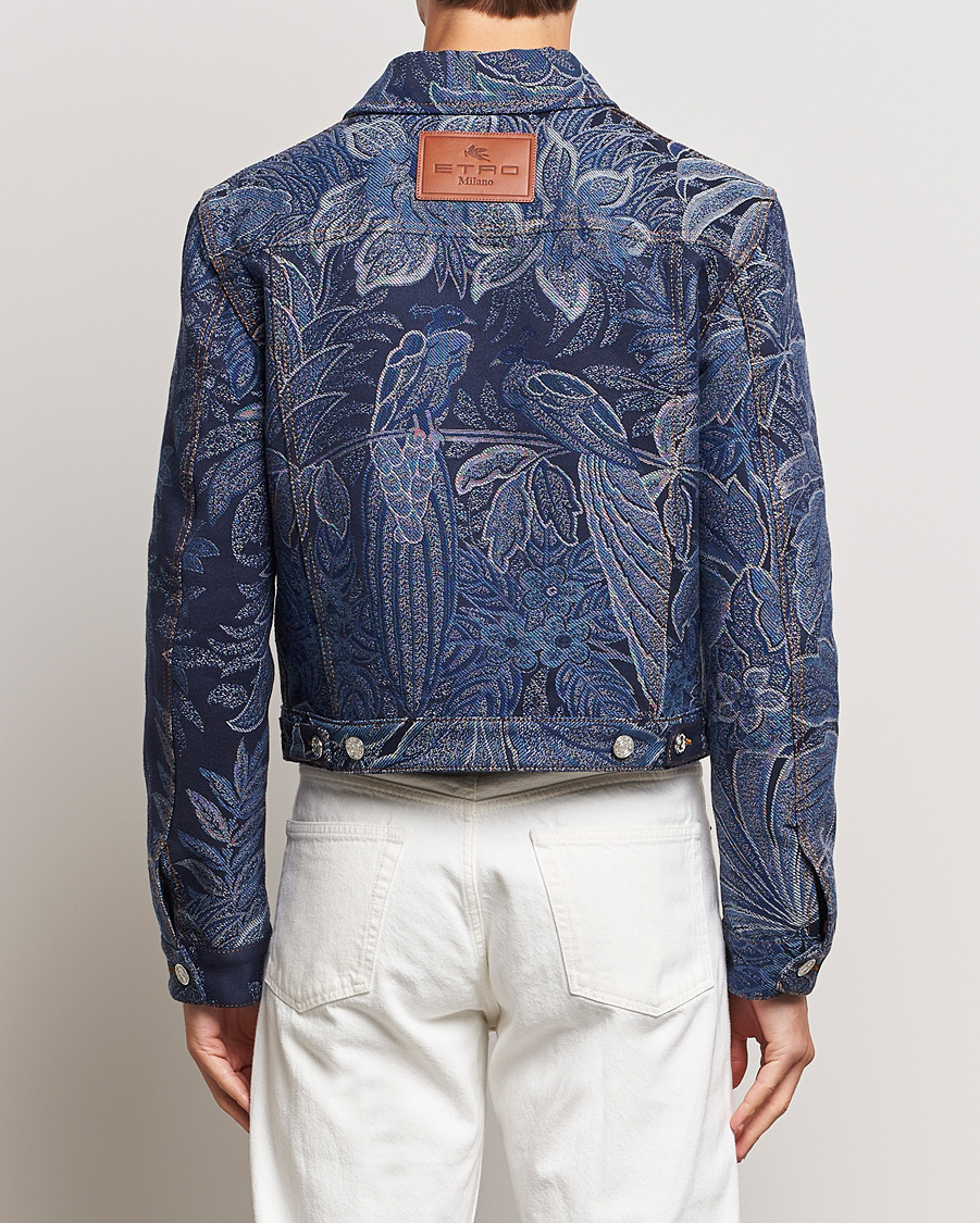 Herr | Jackor | Etro | Jacquard Denim Jacket Azzurro