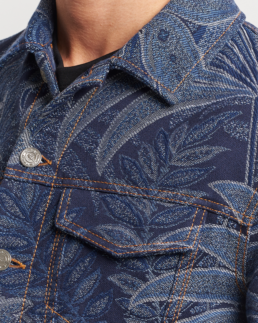 Herr | Jackor | Etro | Jacquard Denim Jacket Azzurro