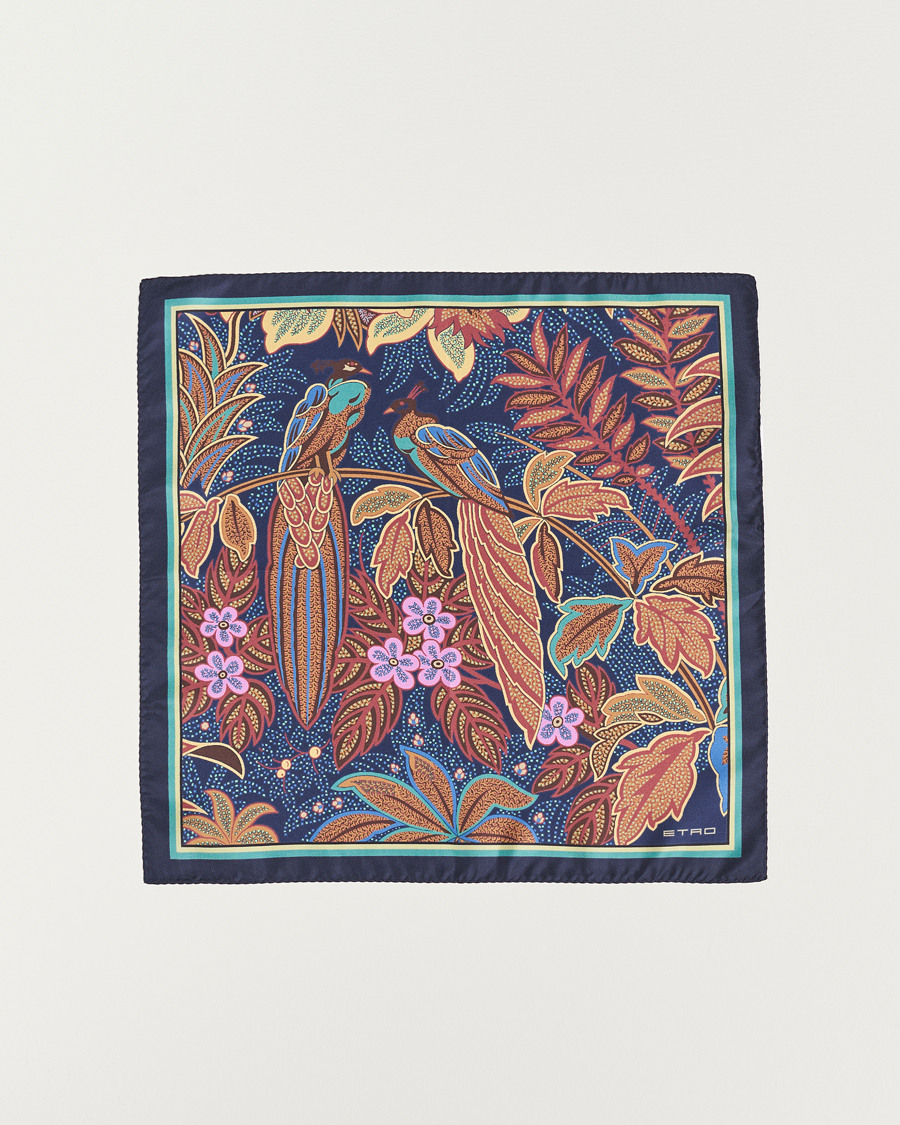 Herr | Etro Bangalore Printed Pocket Square Navy | Etro | Bangalore Printed Pocket Square Navy