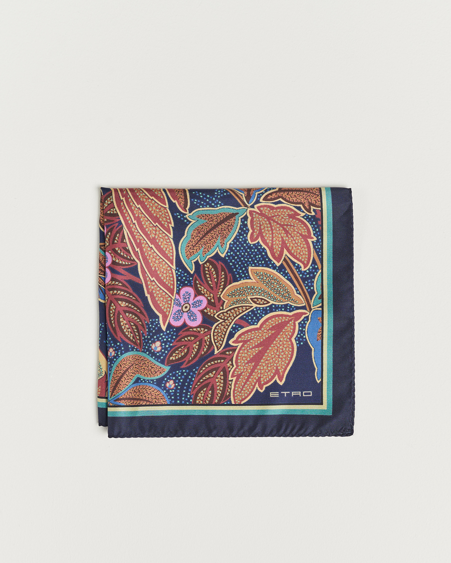Herr | Etro Bangalore Printed Pocket Square Navy | Etro | Bangalore Printed Pocket Square Navy