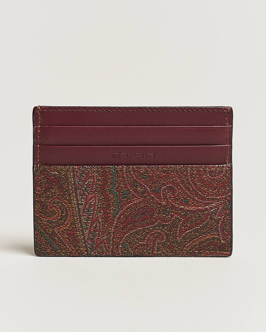 Herr |  | Etro | Paisley Leather Cardholder Burgundy