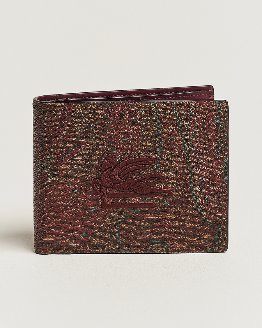 Herr | Etro Paisley Leather Wallet Burgundy | Etro | Paisley Leather Wallet Burgundy