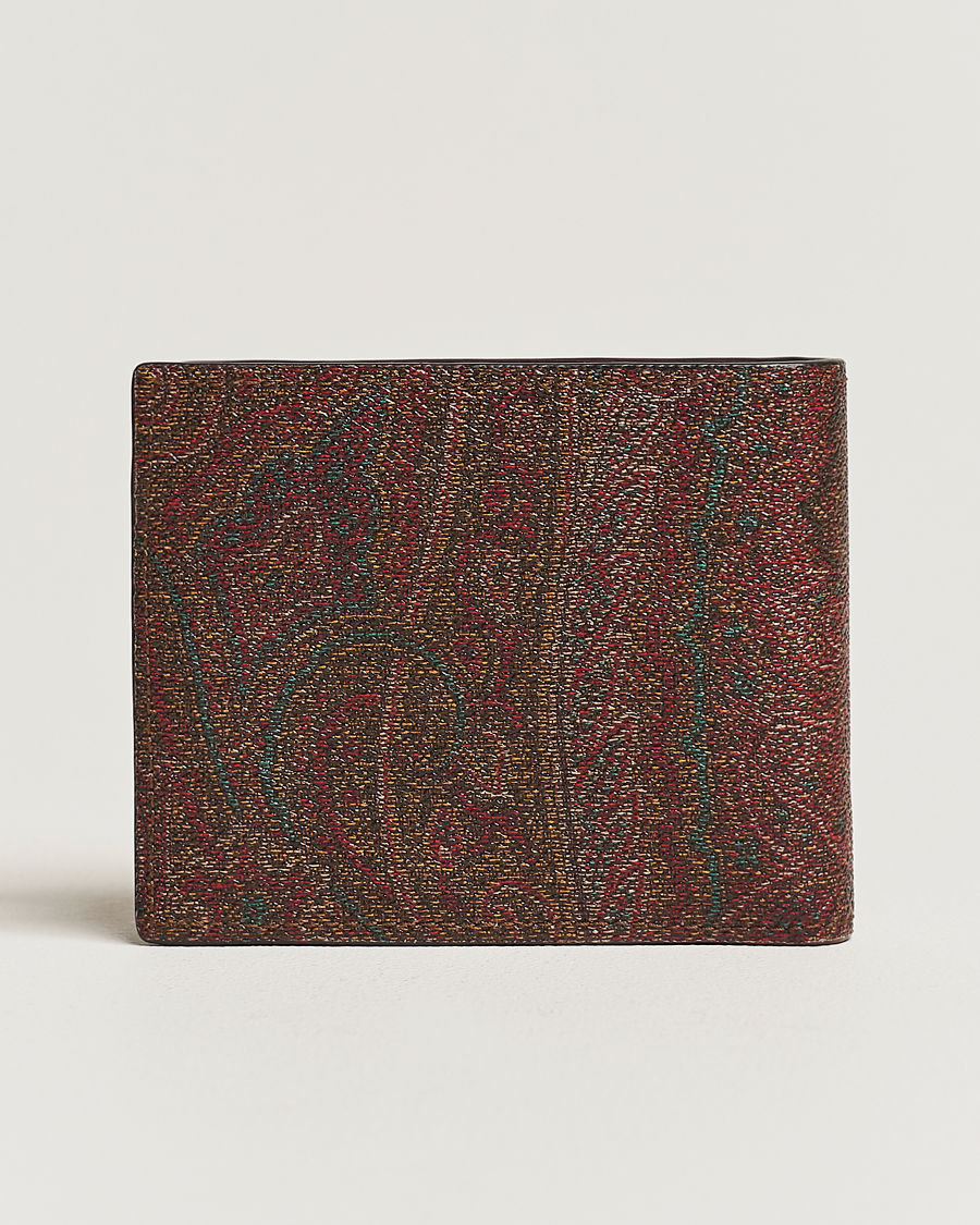 Herr | Etro Paisley Leather Wallet Burgundy | Etro | Paisley Leather Wallet Burgundy