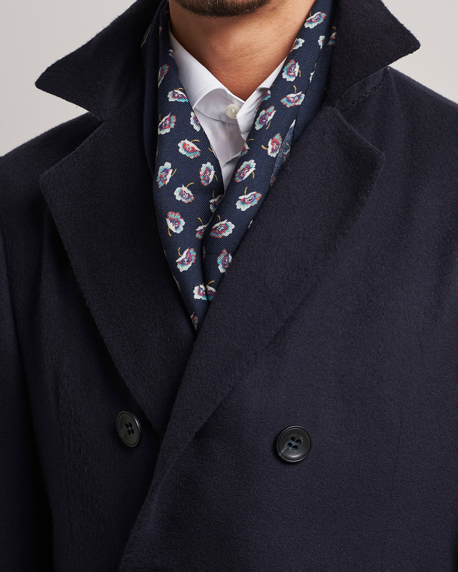 Herr |  | Etro | Printed Wool/Silk Scarf Navy