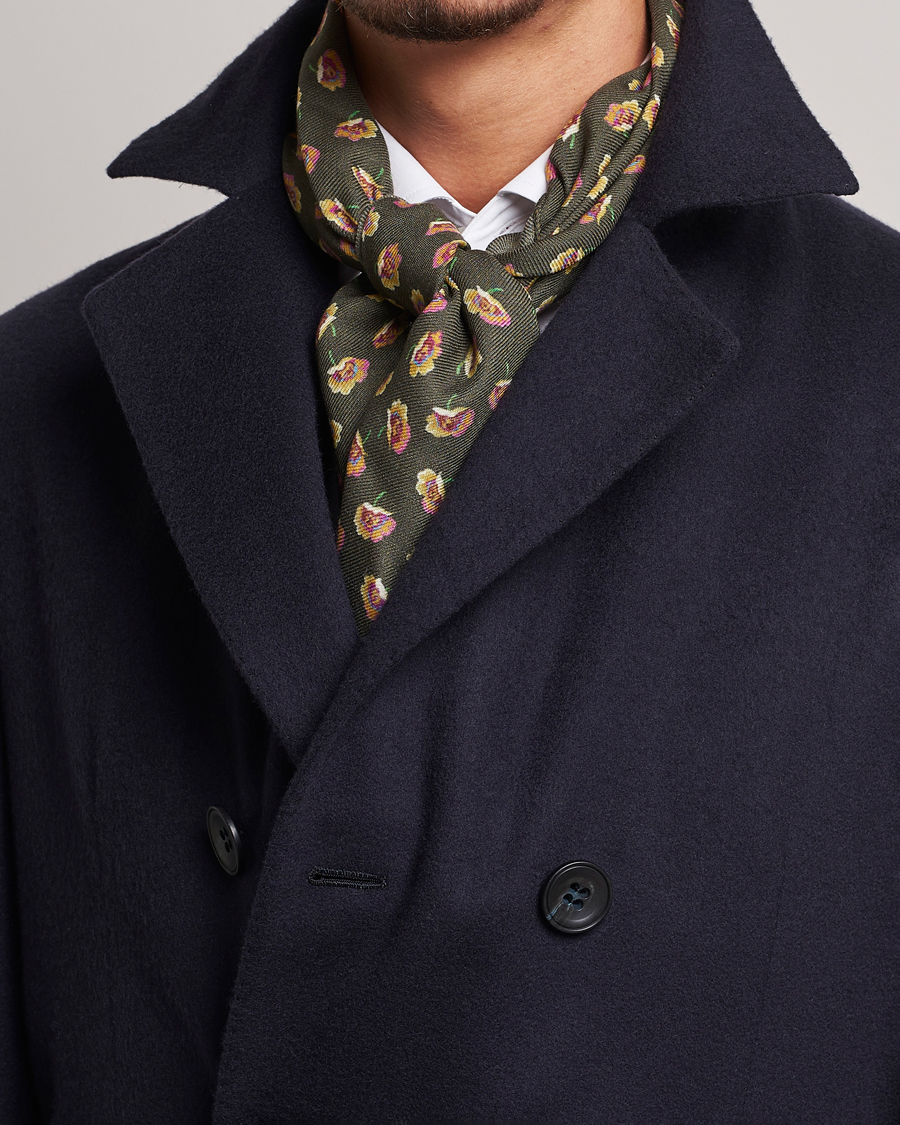 Herr | Etro Printed Wool/Silk Scarf Green | Etro | Printed Wool/Silk Scarf Green