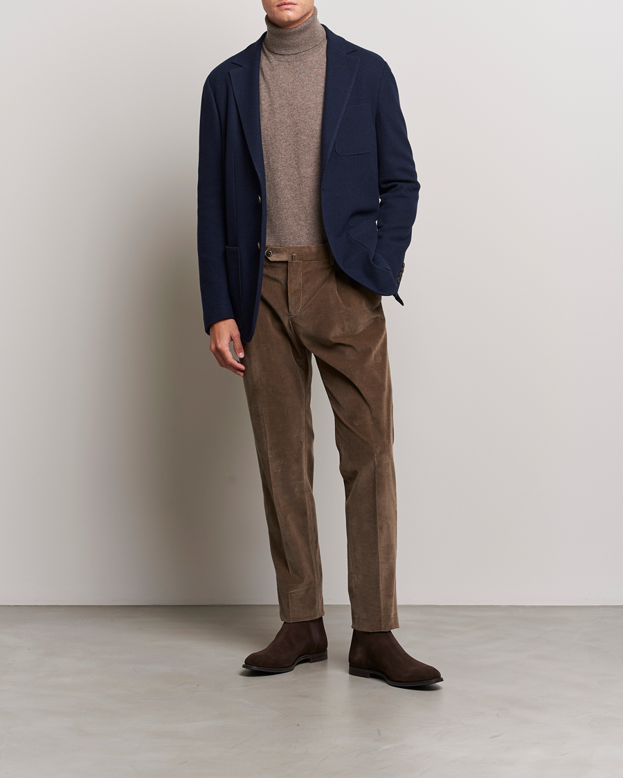Herr | Kavajer | Canali | Structured Wool Jersey Jacket Navy