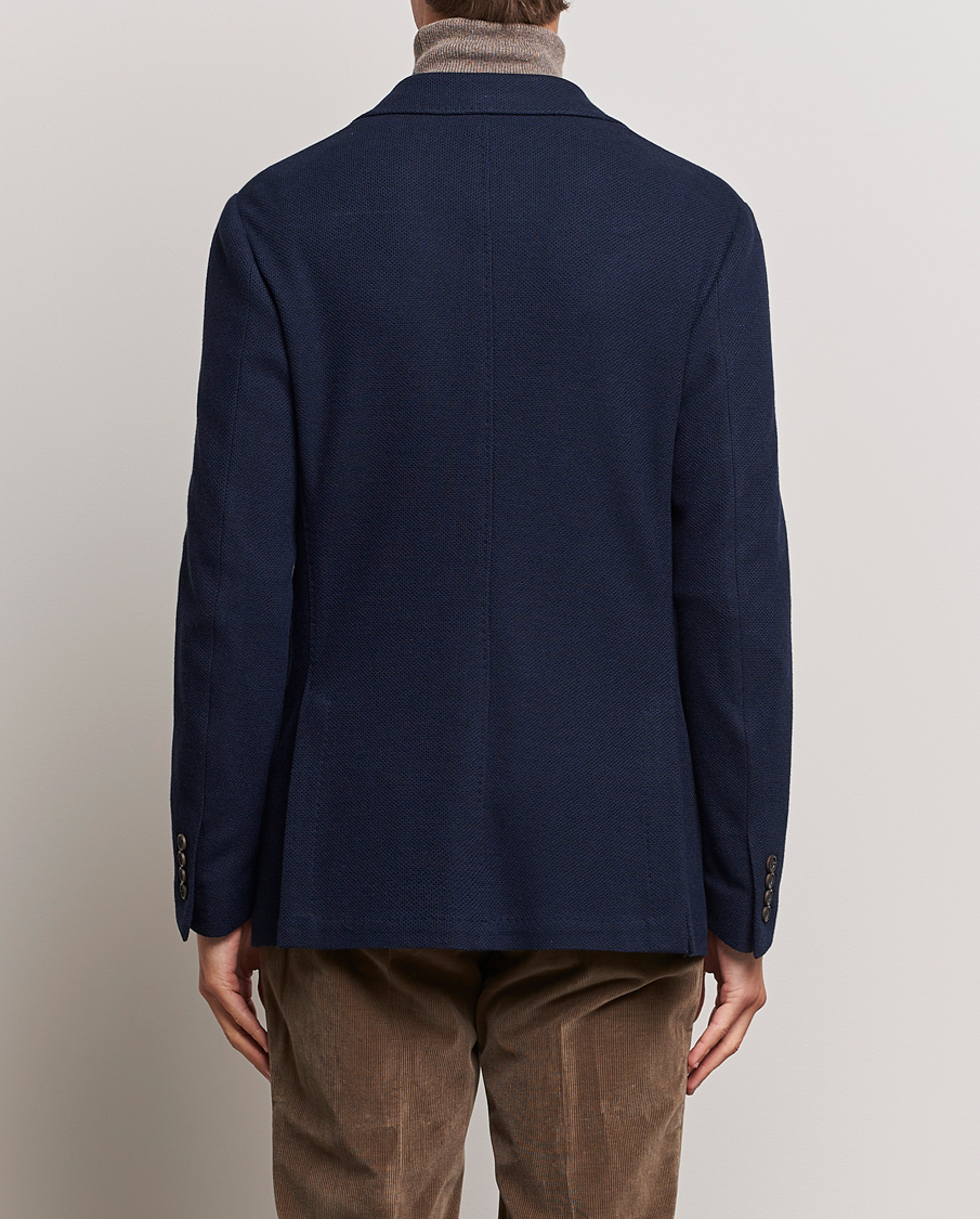 Herr | Kavajer | Canali | Structured Wool Jersey Jacket Navy