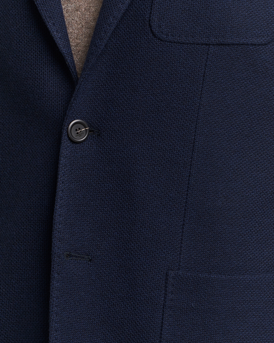 Herr | Kavajer | Canali | Structured Wool Jersey Jacket Navy