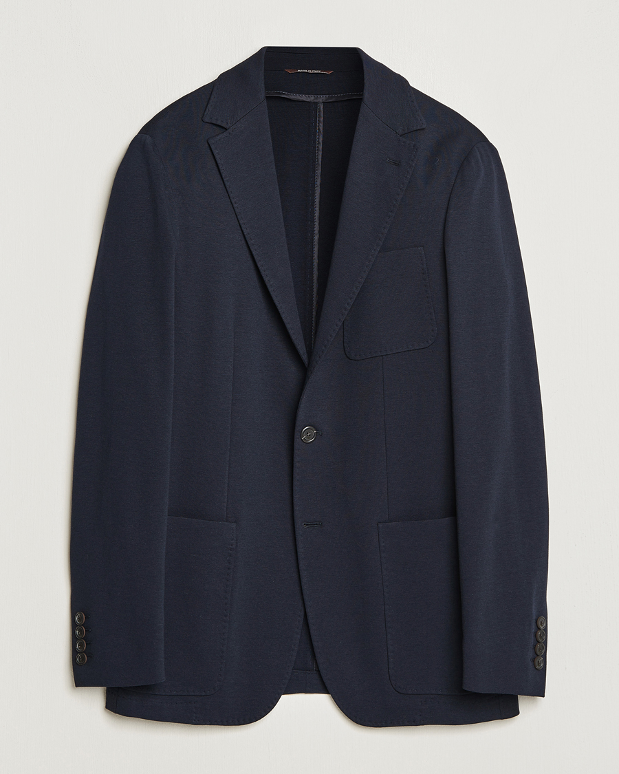Herr | Kavajer | Canali | Jersey Stretch Jacket Navy