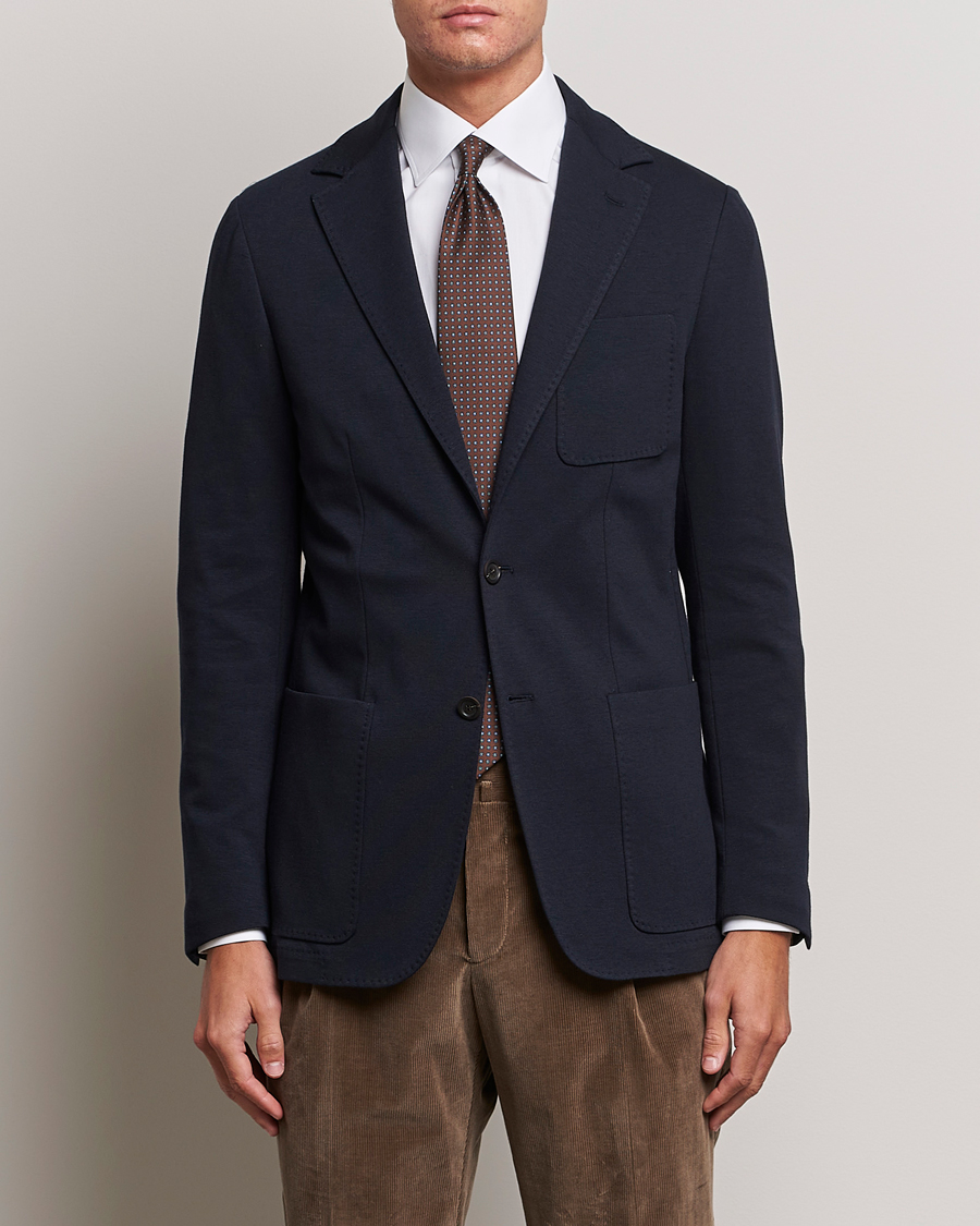 Herr | Kavajer | Canali | Jersey Blazer Navy