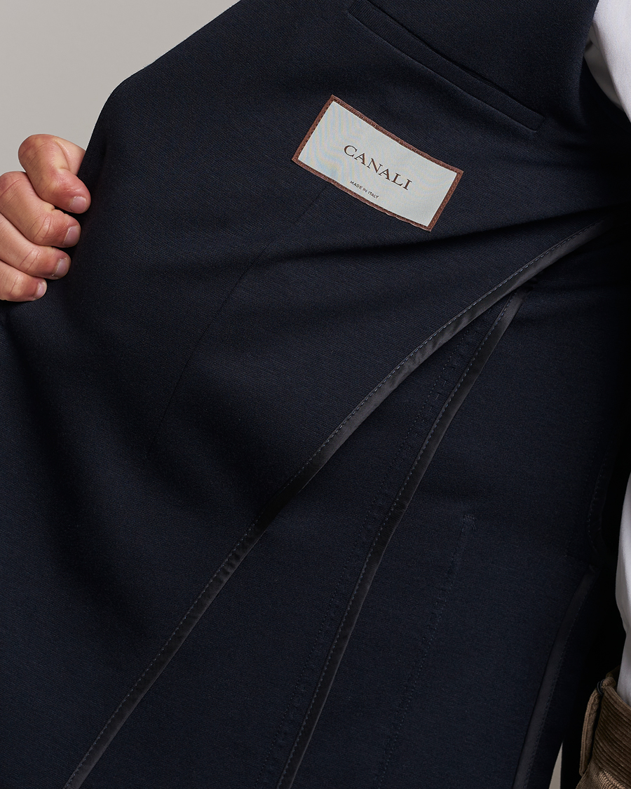 Herr | Kavajer | Canali | Jersey Stretch Jacket Navy